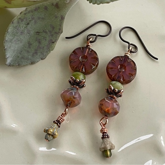 ARTISAN Earrings - “Mauvelous” Dangles - Picture 6 of 11